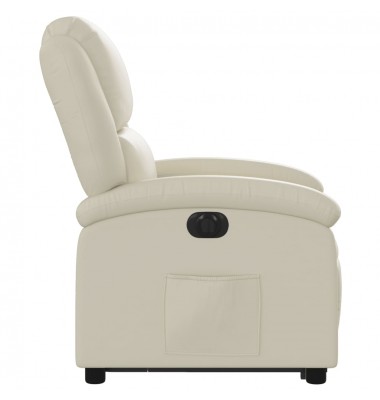  Atsistojantis elektrinis krėslas, kreminis, dirbtinė oda - Foteliai, krėslai - 9