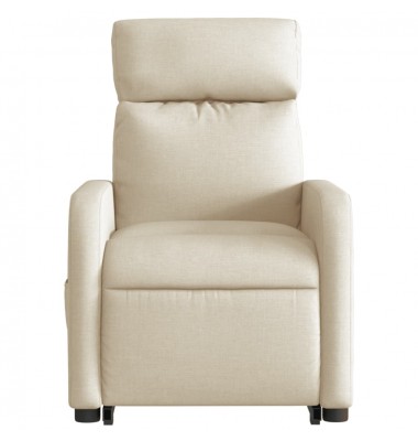 Atsistojantis elektrinis masažinis krėslas, kreminis, audinys - Foteliai, krėslai - 8