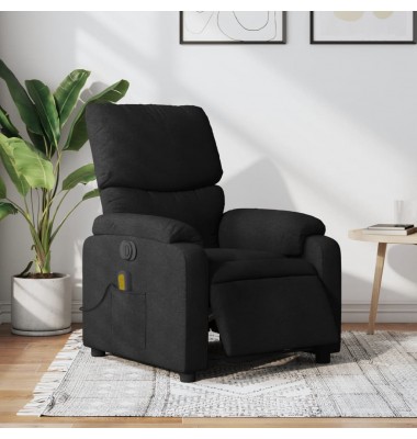  Elektrinis atlošiamas masažinis krėslas, juodas, audinys - Foteliai, krėslai - 1