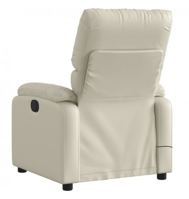  Elektrinis atlošiamas masažinis krėslas, kreminis, dirbtinė oda - Foteliai, krėslai - 5