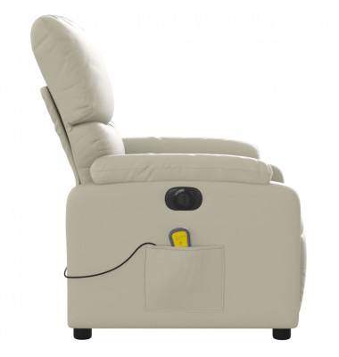  Elektrinis atlošiamas masažinis krėslas, kreminis, dirbtinė oda - Foteliai, krėslai - 9