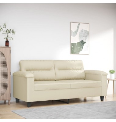  Dvivietė sofa, kreminės spalvos, 140cm, dirbtinė oda - Sofos, sofos-lovos - 1