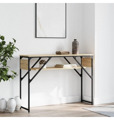  Konsolinis staliukas su lentyna, ąžuolo, 105x30x75cm, mediena - Žurnaliniai staliukai - 1
