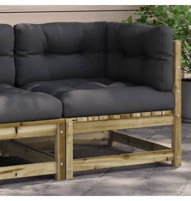  Kampinė sodo sofos dalis su pagalvėlėmis, impregnuota pušis - Moduliniai lauko baldai - 1