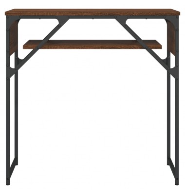  Konsolinis staliukas su lentyna, rudas, 75x30x75cm, mediena - Žurnaliniai staliukai - 4