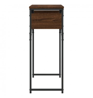  Konsolinis staliukas su lentyna, rudas, 75x30x75cm, mediena - Žurnaliniai staliukai - 5