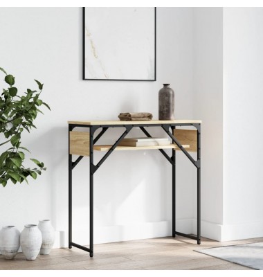  Konsolinis staliukas su lentyna, ąžuolo, 75x30x75cm, mediena - Žurnaliniai staliukai - 1