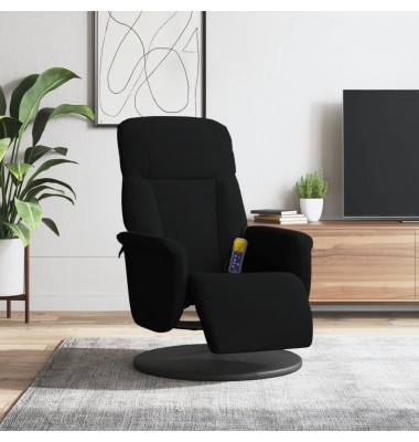  Atlošiama masažinė kėdė su pakoja, juodos spalvos, aksomas - Foteliai, krėslai - 1