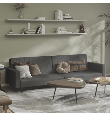  Dvivietė sofa-lova, tamsiai pilkos spalvos, aksomas - Sofos, sofos-lovos - 1