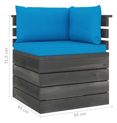 Dvivietė sodo sofa iš palečių su pagalvėlėmis, pušies mediena - Lauko baldų komplektai - 7