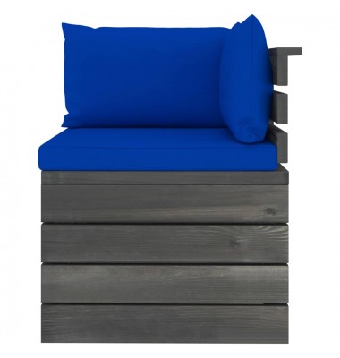  Keturvietė sodo sofa iš palečių su pagalvėlėmis, pušies mediena - Lauko baldų komplektai - 5