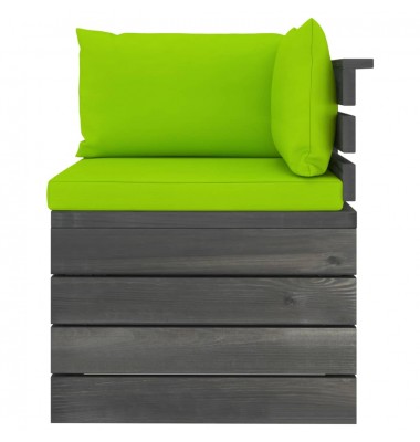  Keturvietė sodo sofa iš palečių su pagalvėlėmis, pušies mediena - Lauko baldų komplektai - 5