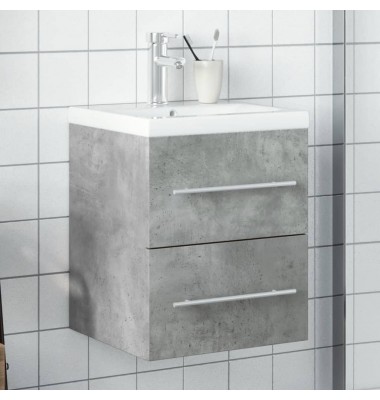  Vonios praustuvo spintelė su įmontuotu praustuvu, betono pilka - Vonios spintelės, veidrodžiai - 1