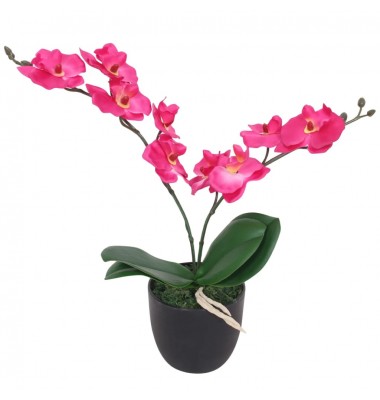  Dirbtinė orchidėja su vazonu, 30 cm, raudona - Dirbtiniai augalai - 1