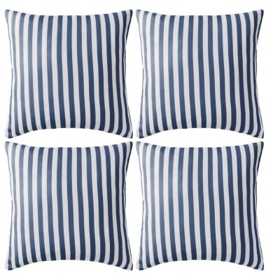  Lauko pagalvės, 4 vnt., tams. mėlynos sp., 45x45 cm, dryžuotos - Dekoratyvinės pagalvėlės - 1