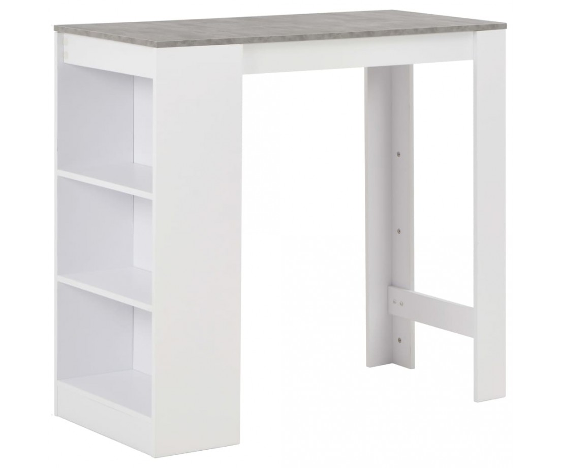 Baro stalas su lentyna, baltas, 110x50x103cm - Stalai - 1 Baro stalas su lentyna, baltas, 110x50x103cm - Stalai - 1