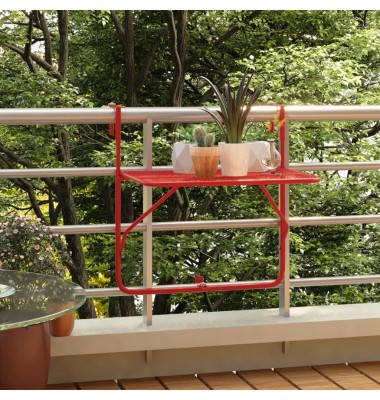  Balkono staliukas, raudonos spalvos, 60x40cm, plienas - Lauko stalai, staliukai - 1