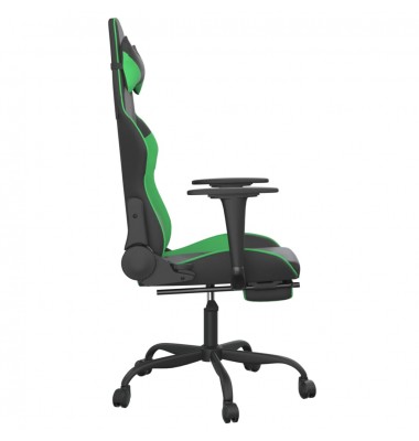  Masažinė žaidimų kėdė su pakoja, juoda ir žalia, dirbtinė oda - Žaidimų kėdės - 5