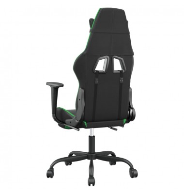  Masažinė žaidimų kėdė su pakoja, juoda ir žalia, dirbtinė oda - Žaidimų kėdės - 6