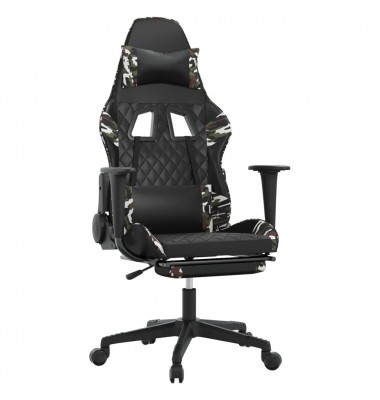  Masažinė žaidimų kėdė, juoda/kamufliažinė, dirbtinė oda - Žaidimų kėdės - 2