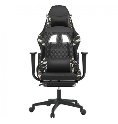  Masažinė žaidimų kėdė, juoda/kamufliažinė, dirbtinė oda - Žaidimų kėdės - 4