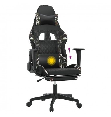  Masažinė žaidimų kėdė, juoda/kamufliažinė, dirbtinė oda - Žaidimų kėdės - 8