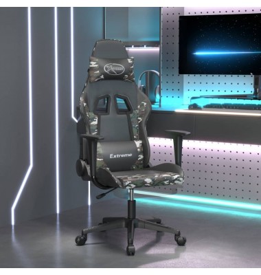  Masažinė žaidimų kėdė, juoda/kamufliažinė, dirbtinė oda - Žaidimų kėdės - 1