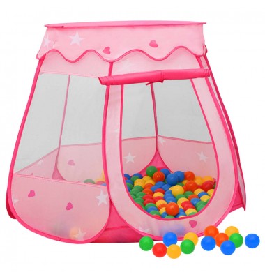  Žaidimų palapinė su 250 kamuoliukų, rožinė, 102x102x82cm - Žaidimų nameliai, batutai, smėlio dėžės - 1