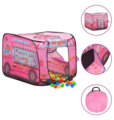  Žaidimų palapinė su 250 kamuoliukų, rožinė, 70x112x70cm - Žaidimų nameliai, batutai, smėlio dėžės - 1