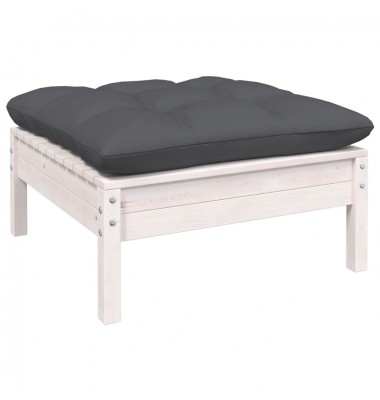  Sodo komplektas su pagalvėmis, 7 dalių, baltas, pušies mediena - Lauko baldų komplektai - 6