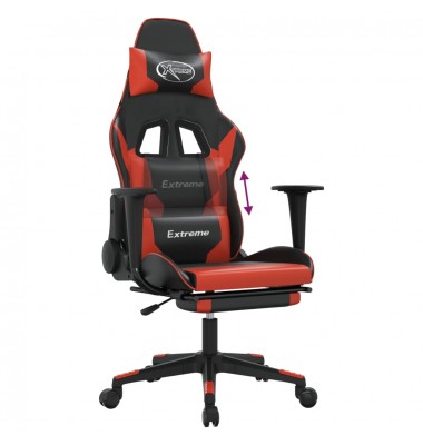  Žaidimų kėdė su pakoja, juoda ir raudona, dirbtinė oda - Žaidimų kėdės - 8