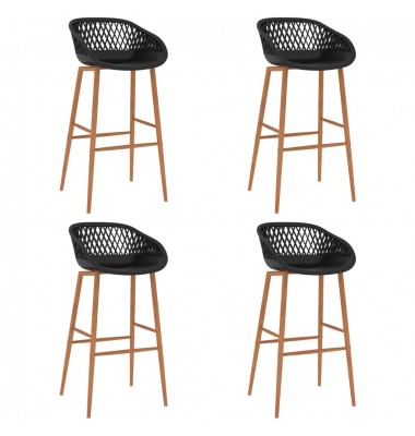  Baro kėdės, 4vnt., juodos spalvos - Baro kėdės - 1