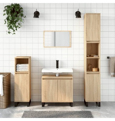  Vonios kambario spintelė, ąžuolo, 58x33x60cm, apdirbta mediena - Vonios spintelės, veidrodžiai - 1