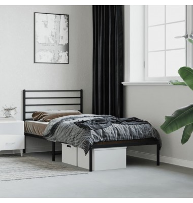  Metalinis lovos rėmas su galvūgaliu, juodos spalvos, 75x190cm - Lovos - 1