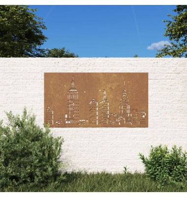  Sodo sienos dekoracija, 105x55cm, corten plienas, panorama - Meno kūriniai - 1