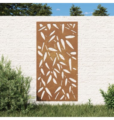  Sodo sienos dekoracija, 105x55cm, corten plienas, bambukas - Meno kūriniai - 1