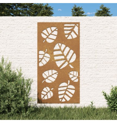  Sodo sienos dekoracija, 105x55cm, corten plienas, lapų dizaino - Meno kūriniai - 1