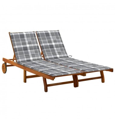 Dvivietis sodo saulės gultas su čiužinukais, akacijos masyvas - Gultai, šezlongai - 1