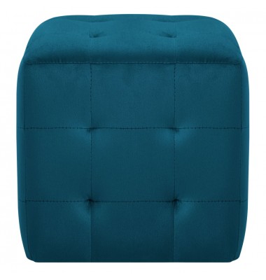  Pufai, 2 vnt., mėlynos spalvos, 30x30x30 cm, aksomas (249016) - Pufai, pakojos - 3