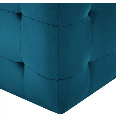  Pufai, 2 vnt., mėlynos spalvos, 30x30x30 cm, aksomas (249016) - Pufai, pakojos - 5