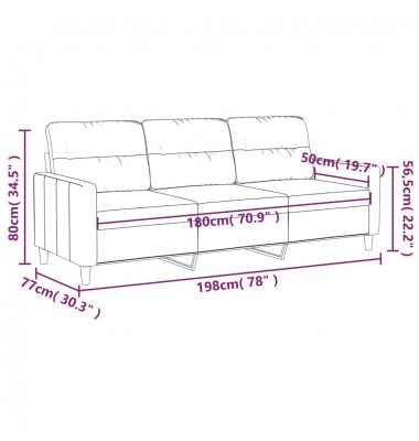  Trivietė sofa, šviesiai pilkos spalvos, 180cm, audinys - Sofos, sofos-lovos - 8