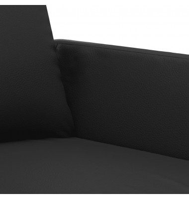  Trivietė sofa, juodos spalvos, 180cm, dirbtinė oda - Sofos, sofos-lovos - 6