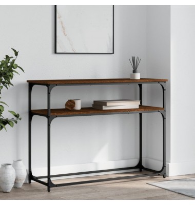  Konsolinis staliukas, rudas ąžuolo, 100x35,5x75cm, mediena - Žurnaliniai staliukai - 1