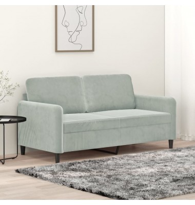  Dvivietė sofa, šviesiai pilkos spalvos, 140cm, aksomas - Sofos, sofos-lovos - 1