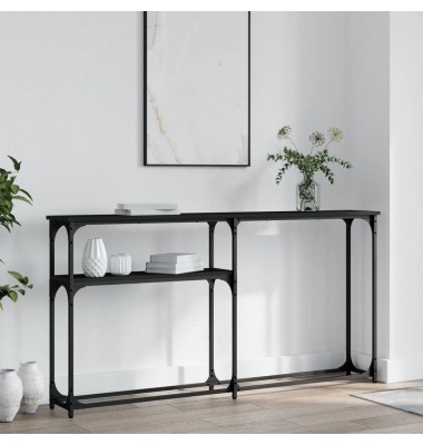  Konsolinis staliukas, juodas, 145x22,5x75cm, apdirbta mediena - Žurnaliniai staliukai - 1