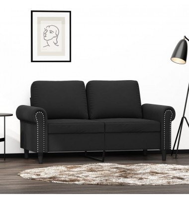  Dvivietė sofa, juodos spalvos, 120cm, aksomas - Sofos, sofos-lovos - 1
