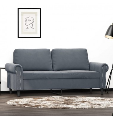  Dvivietė sofa, tamsiai pilkos spalvos, 140cm, aksomas - Sofos, sofos-lovos - 1