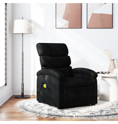  Atlošiamas masažinis krėslas, juodos spalvos, audinys - Foteliai, krėslai - 1
