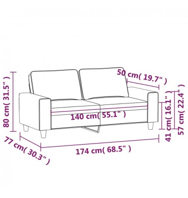  Dvivietė sofa, tamsiai pilkos spalvos, 140cm, audinys - Sofos, sofos-lovos - 8