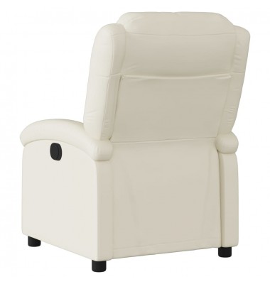  Atlošiamas krėslas, kreminės spalvos, dirbtinė oda - Foteliai, krėslai - 5